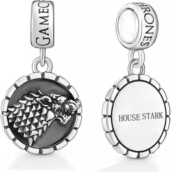 House Stark Silver Dangle Charm - Picture 1 of 5